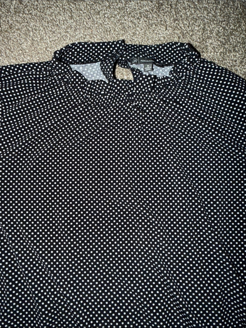 Adrianna Papell Black and White Polka Dot Blouse